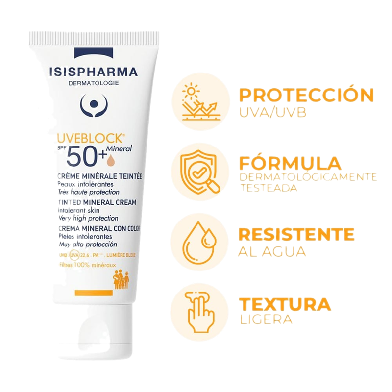 Protector Solar Isispharma Uveblock Mineral Color Fps50+ 40 G