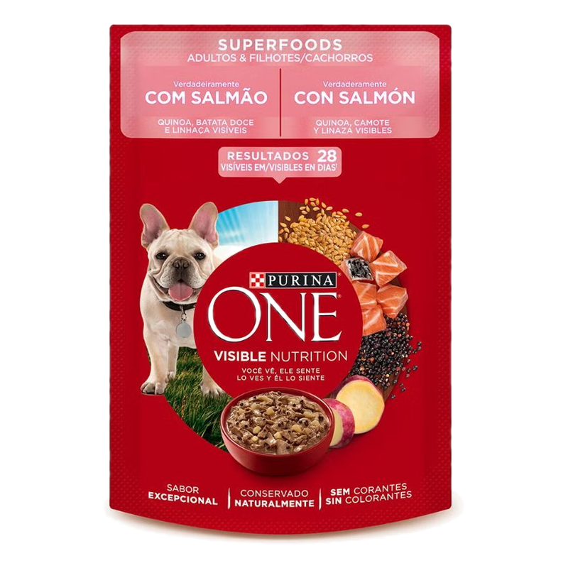Alimento Húmedo Para Perros Purina One Superfoods Con Salmón 85 G