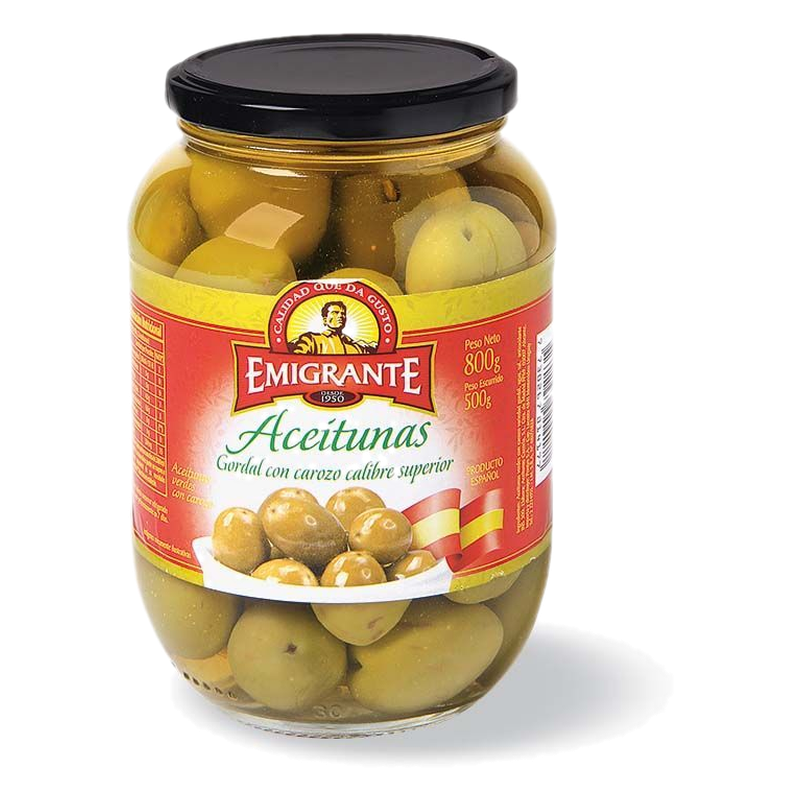 Aceitunas Con Carozo Gordal Emigrante 500 G