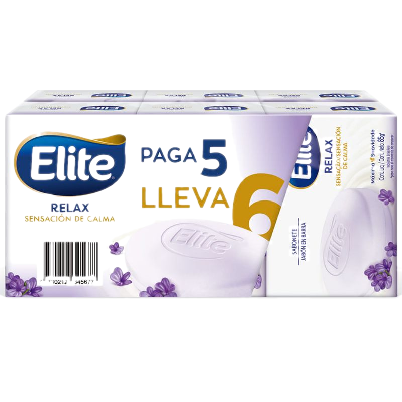 Pack 6x5 Jabón De Tocador Elite Relax 85 G