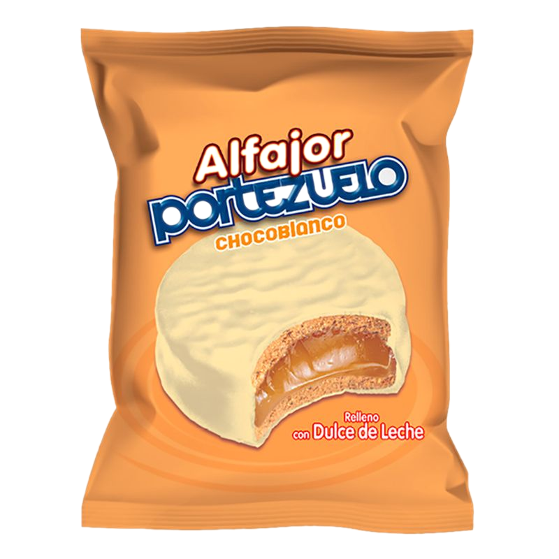 Alfajor Portezuelo Blanco Relleno Dulce De Leche 40 G